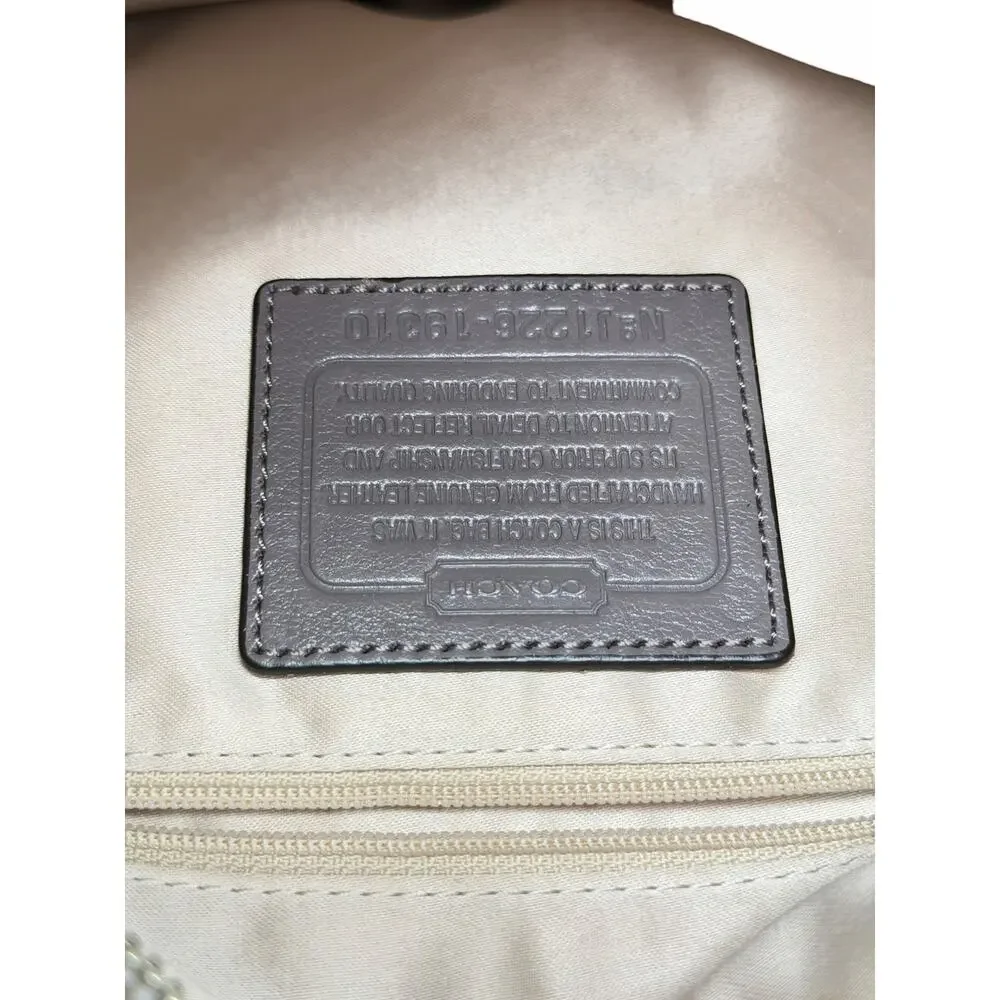 Coach Kristin Spectator Snake Purse Shoulder Bag Women's Gray Croc Leather Luxe